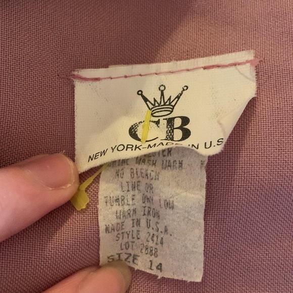 True Vintage 60s Mauve Floral Collared Short Puff Sleeve Button Down Suit Blouse - Picture 16 of 16